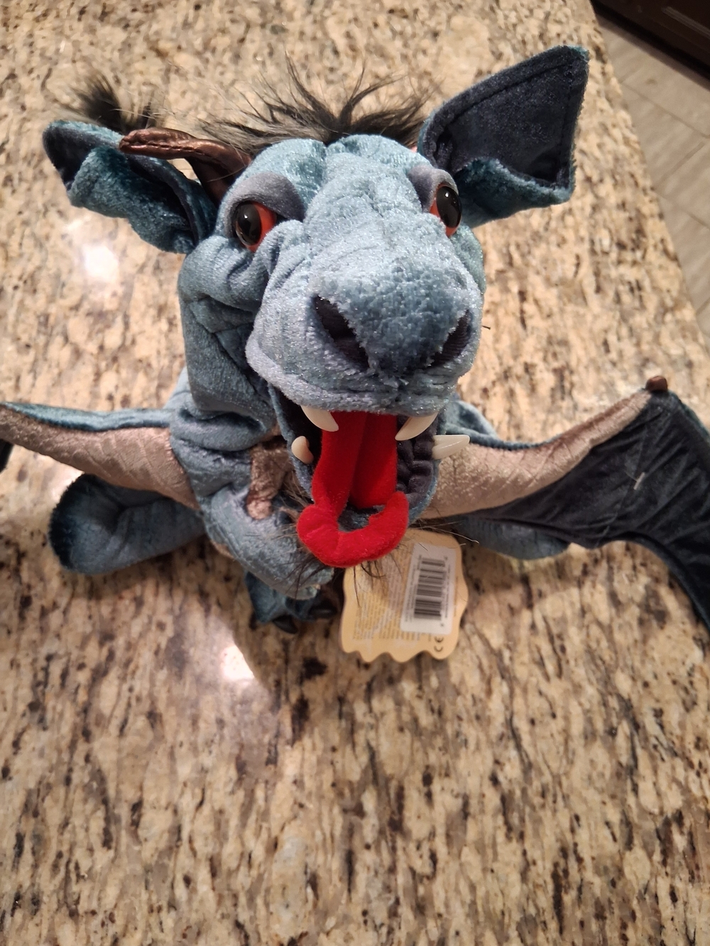 Folkmanis Sky Dragon Hand Puppet Teal Blue 24” Full Body Plush Toy Storytime Fun